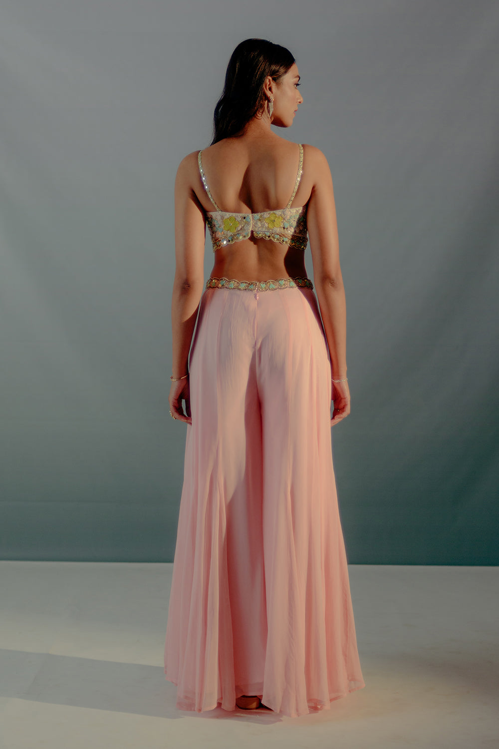 Flamingo Pink  Crop Top & Pallazos Set