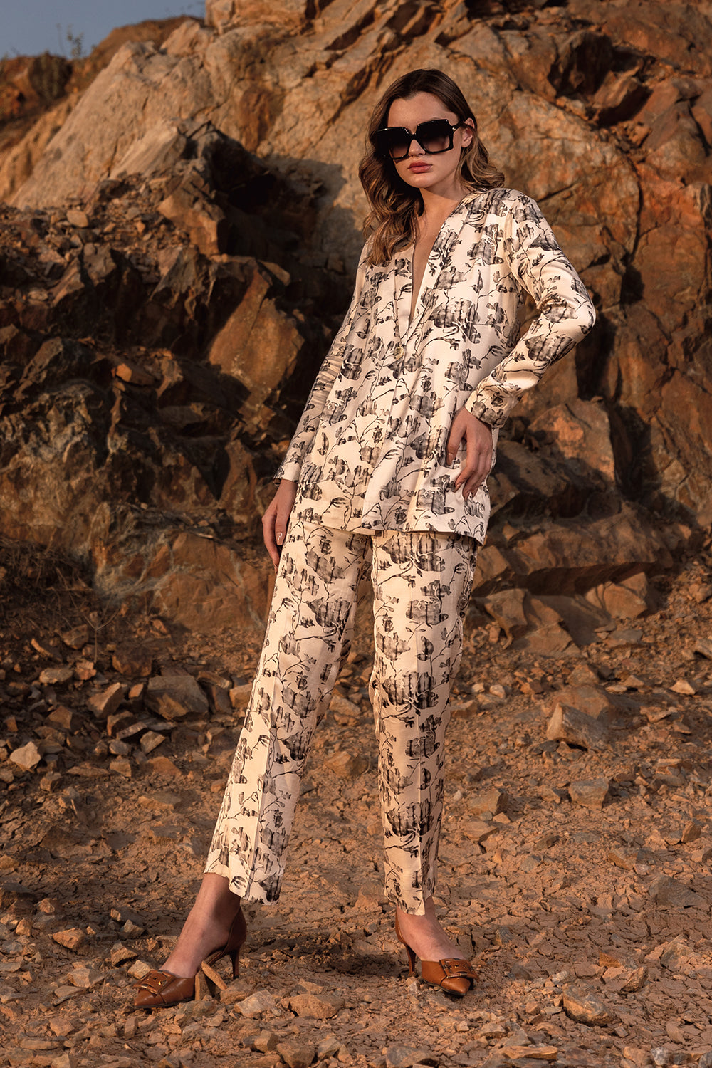 Floral Reverie Long Blazer And Trouser Co-Ord