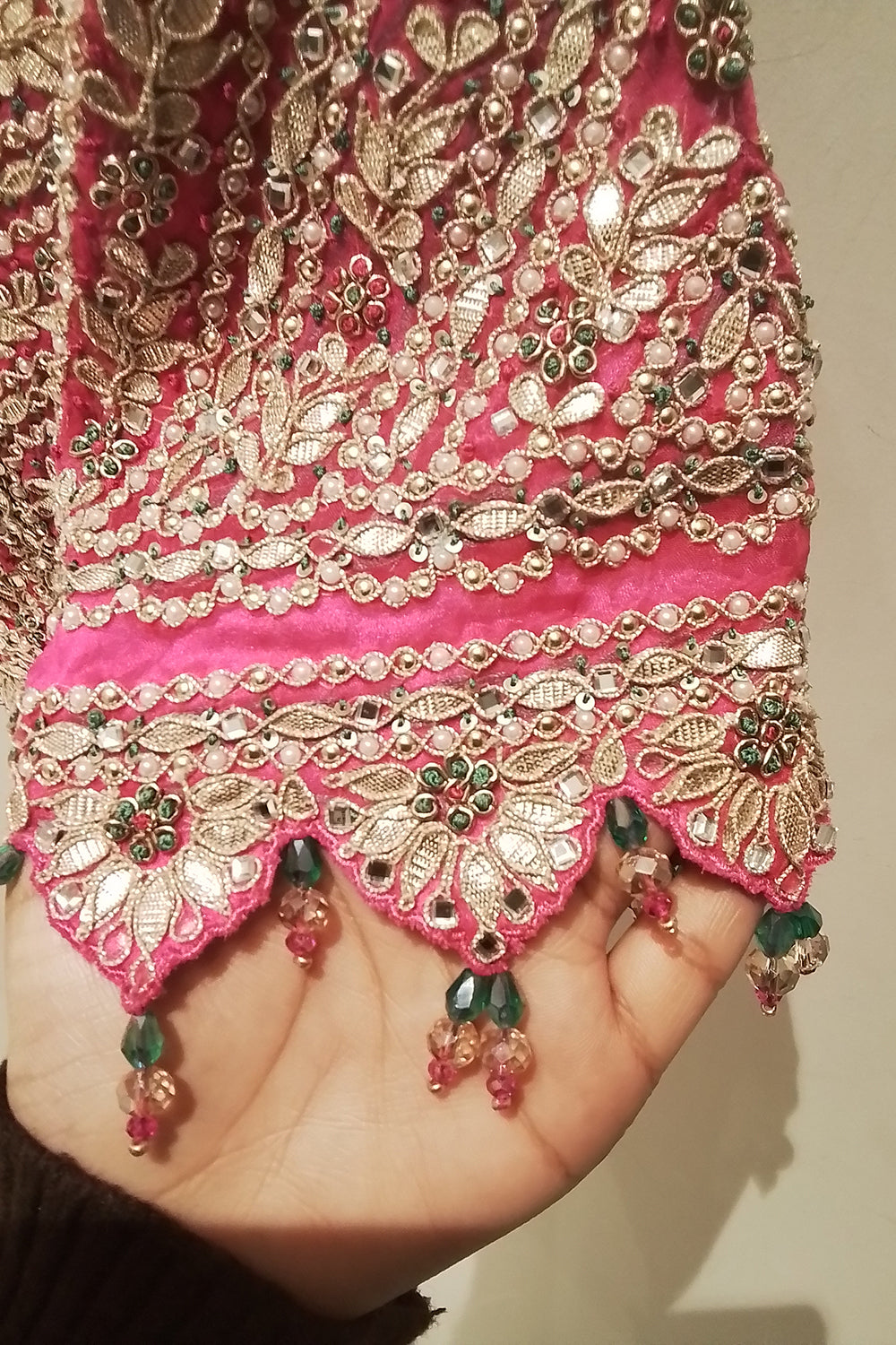 Fuchsia Sea Green Organza Saree
