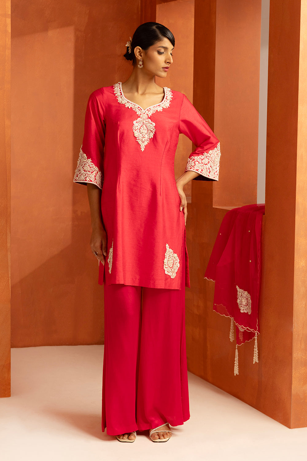 Fuchsia Short Kurta Set