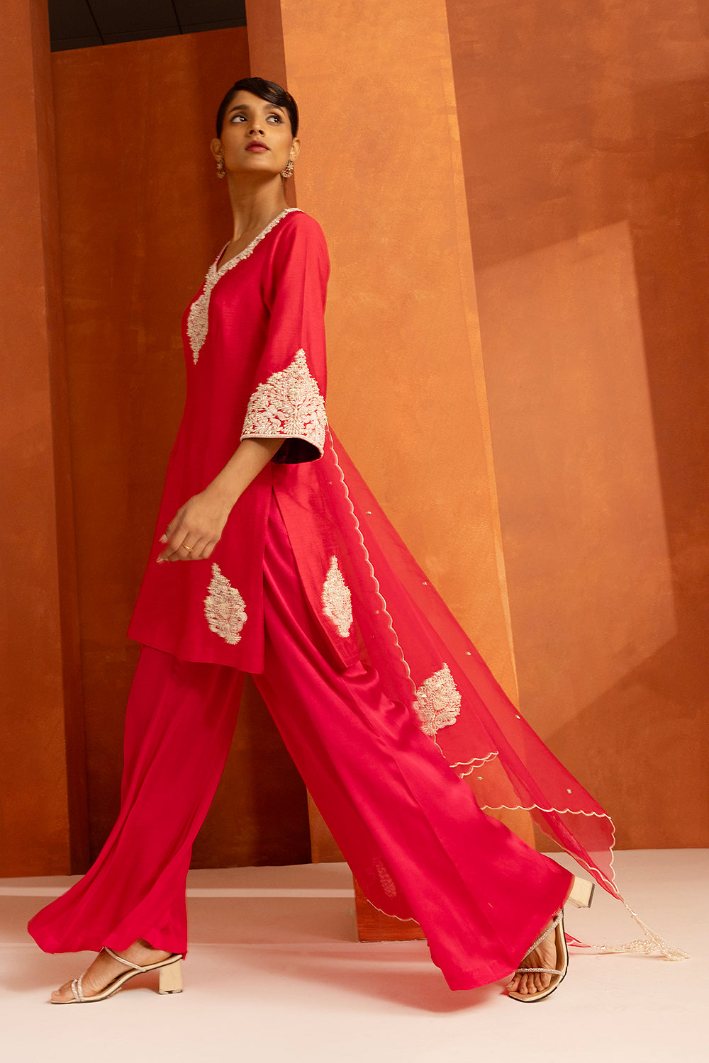 Fuchsia Short Kurta Set