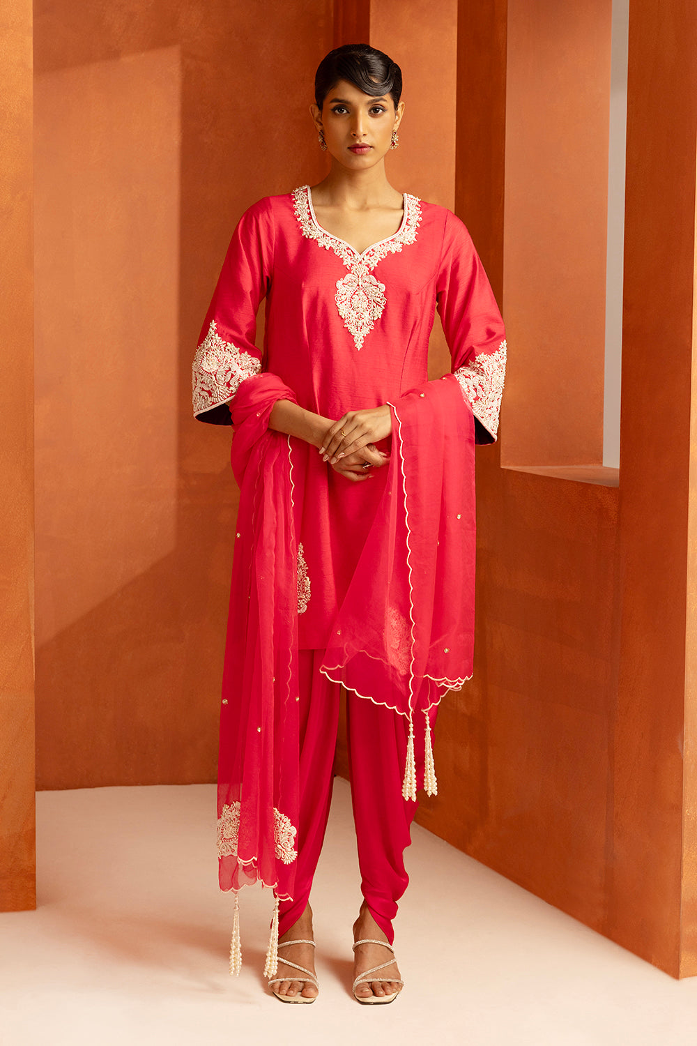 Fuchsia Short Kurta Set