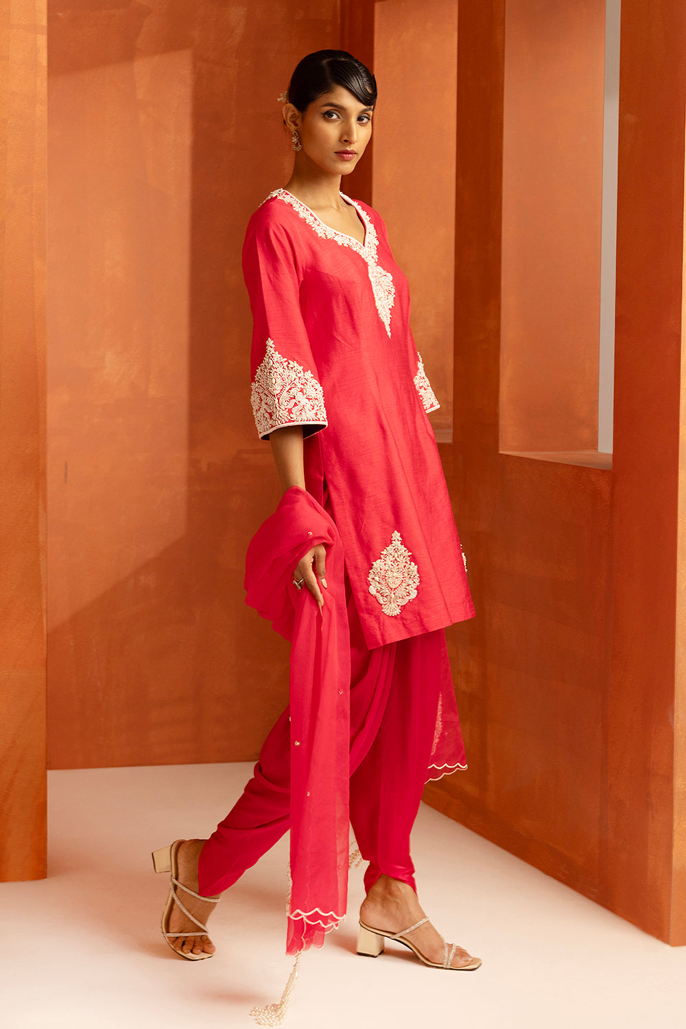 Fuchsia Short Kurta Set