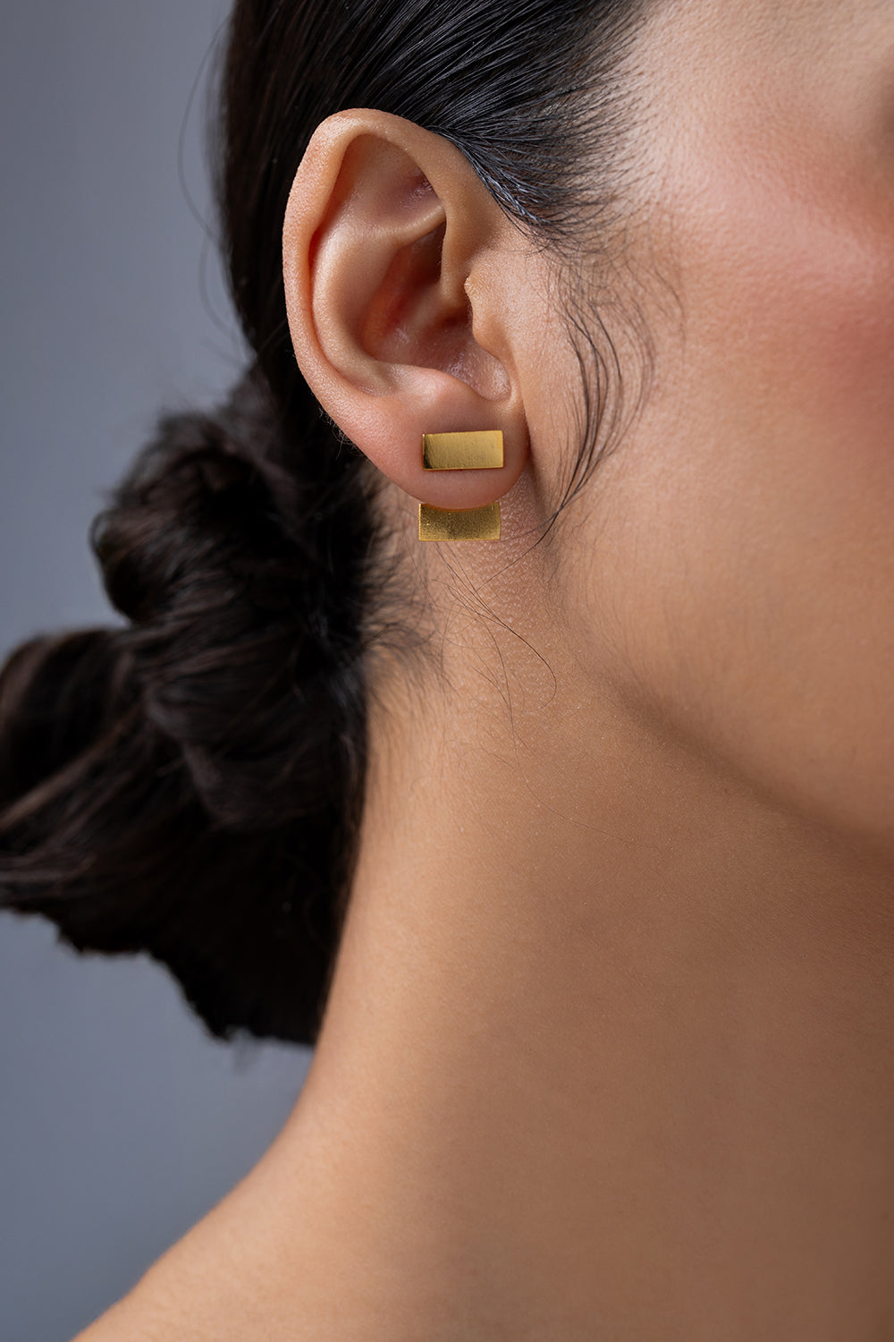Golden Biscuit Drop Earrings