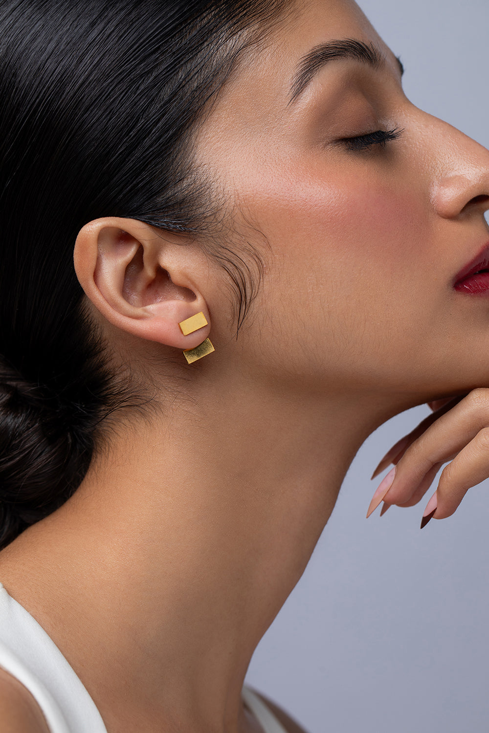 Golden Biscuit Drop Earrings