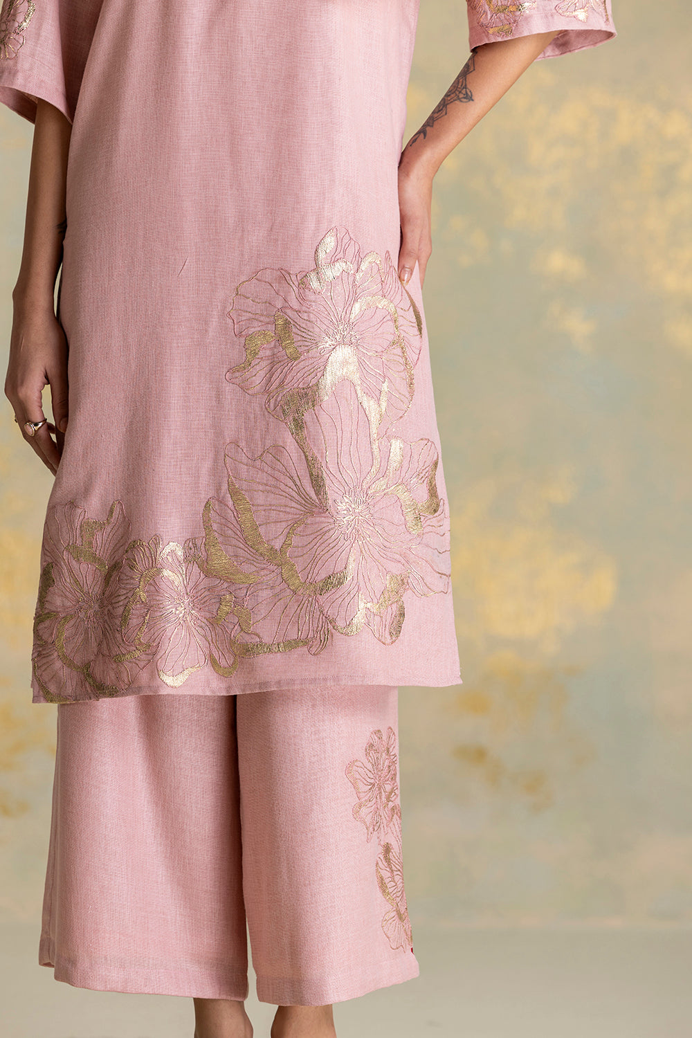 Golden Grace Kurta Set