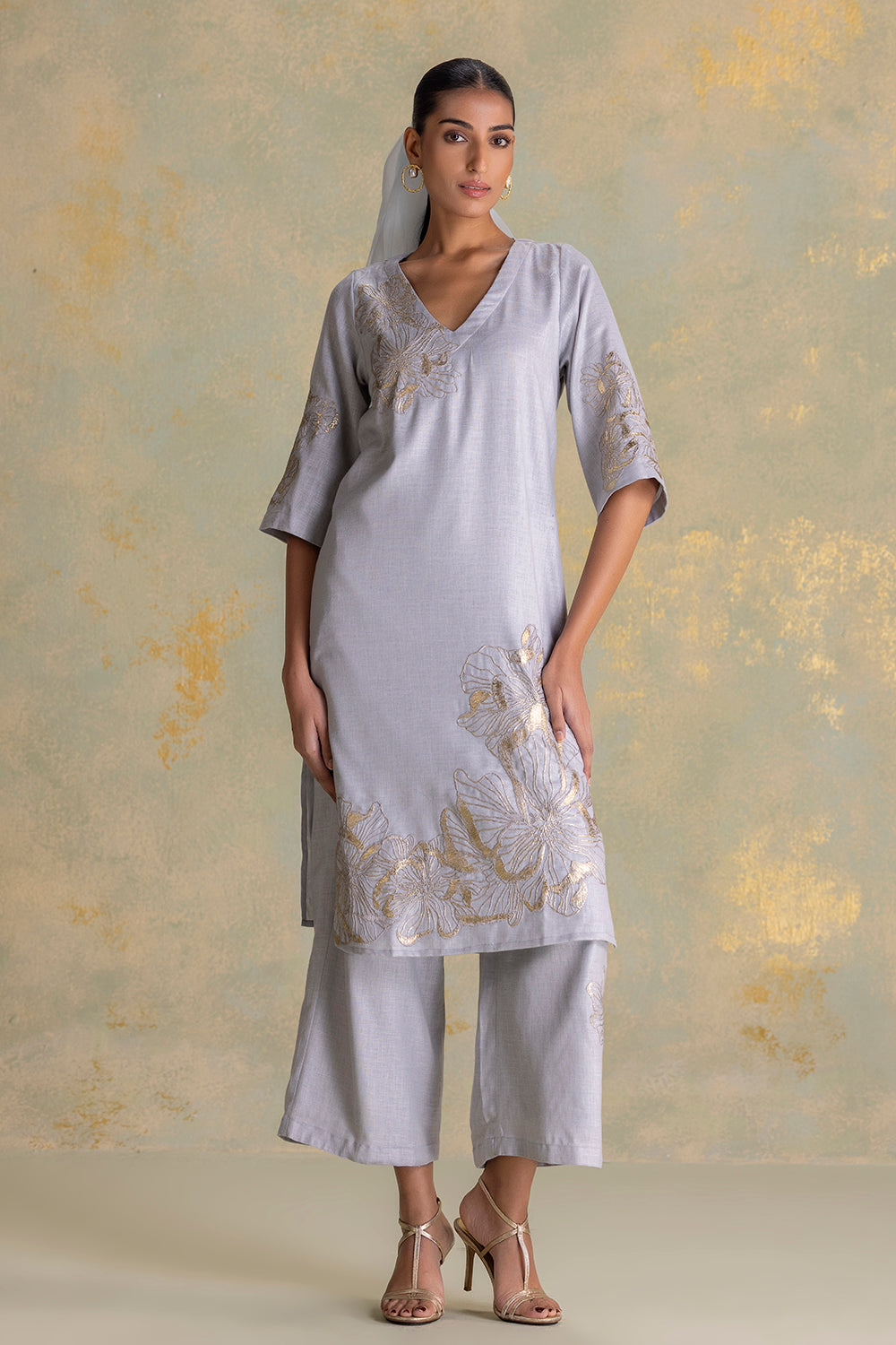 Golden Grace Kurta Set