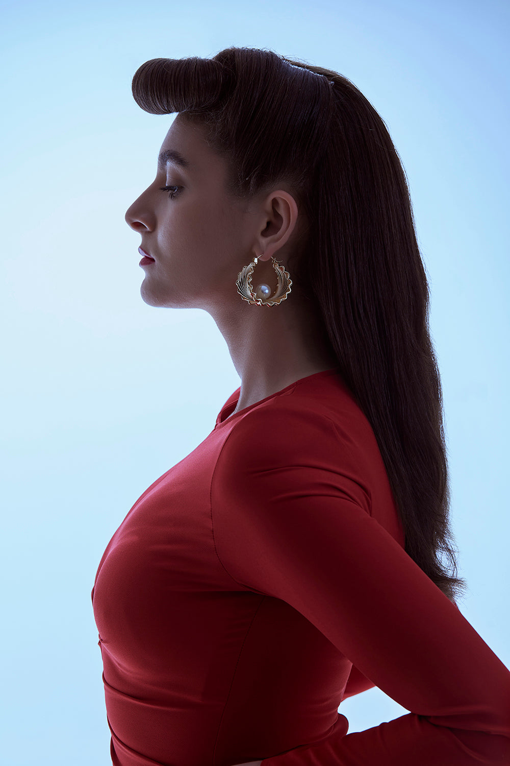 Golden Oyster Hoops