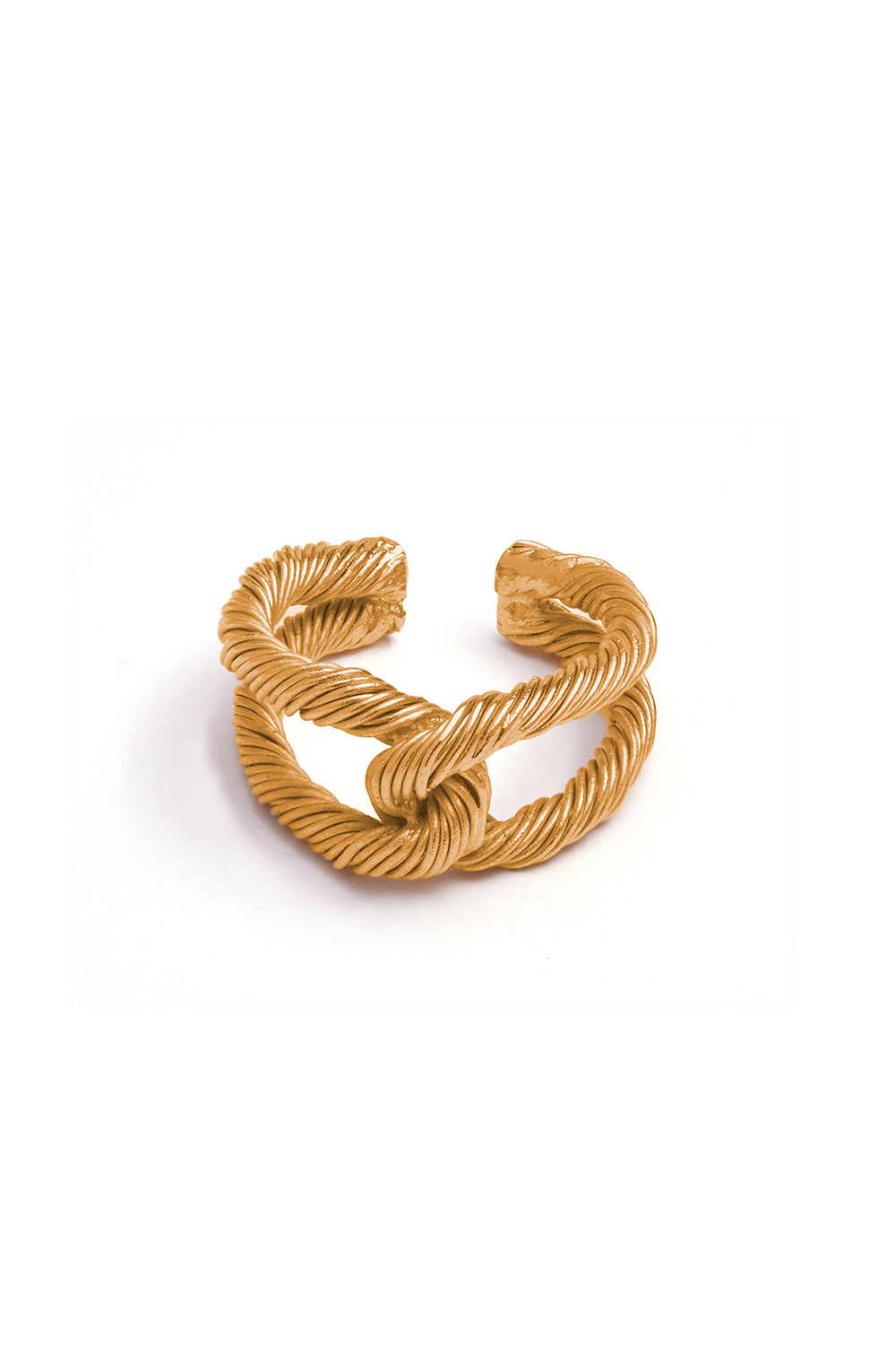 Golden Threaded Interlocked Ring