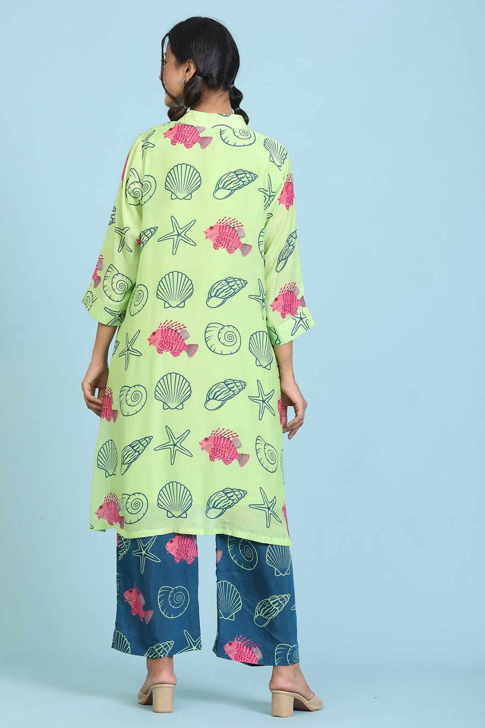 Green and Blue Pant Set