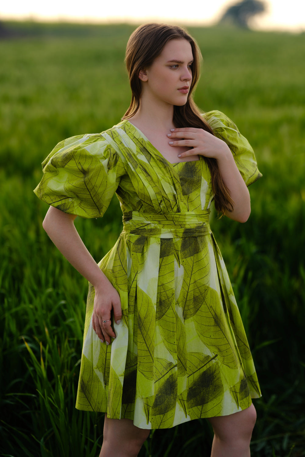 Green Ferns Short Dress