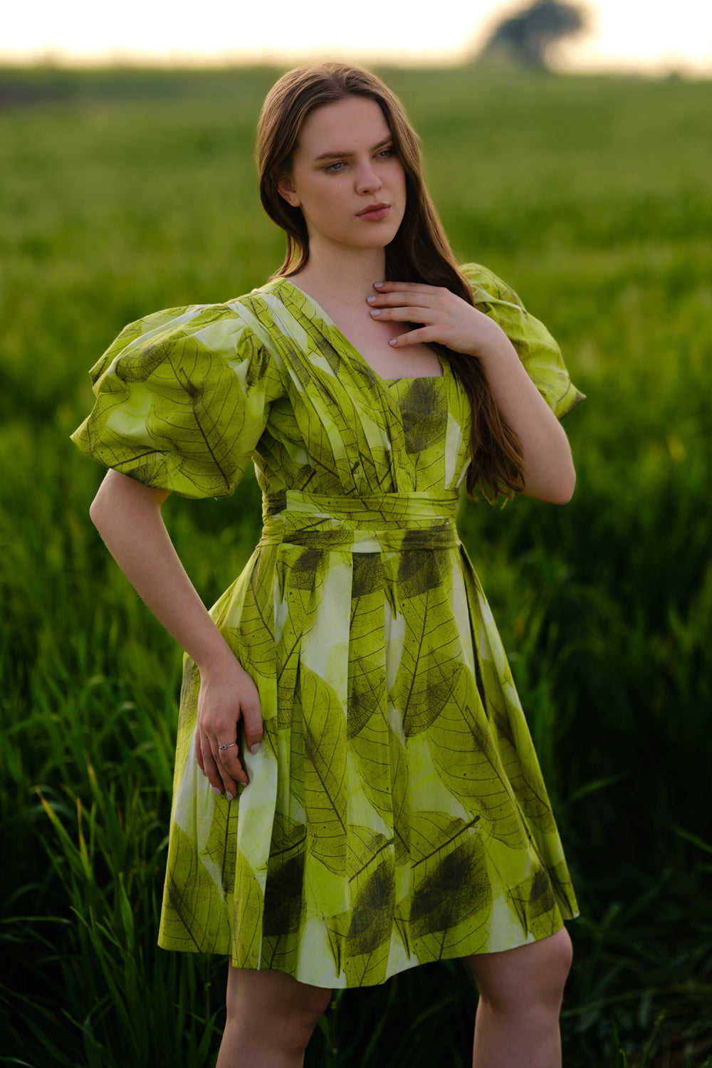 Green Ferns Short Dress