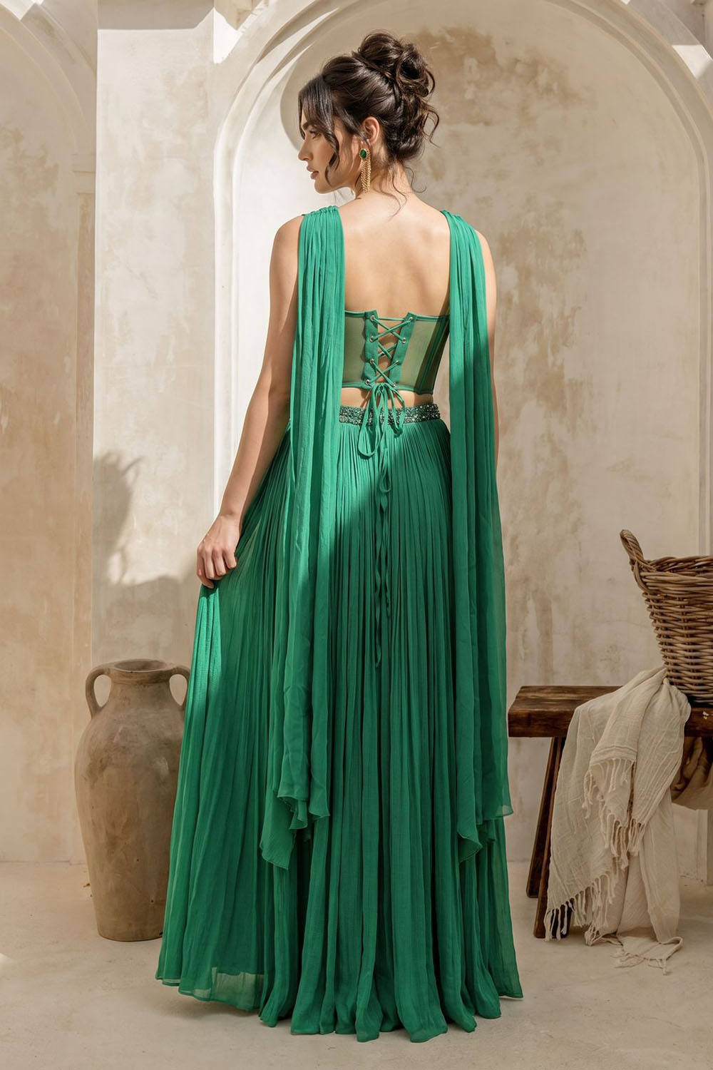 Green Strapless Corset