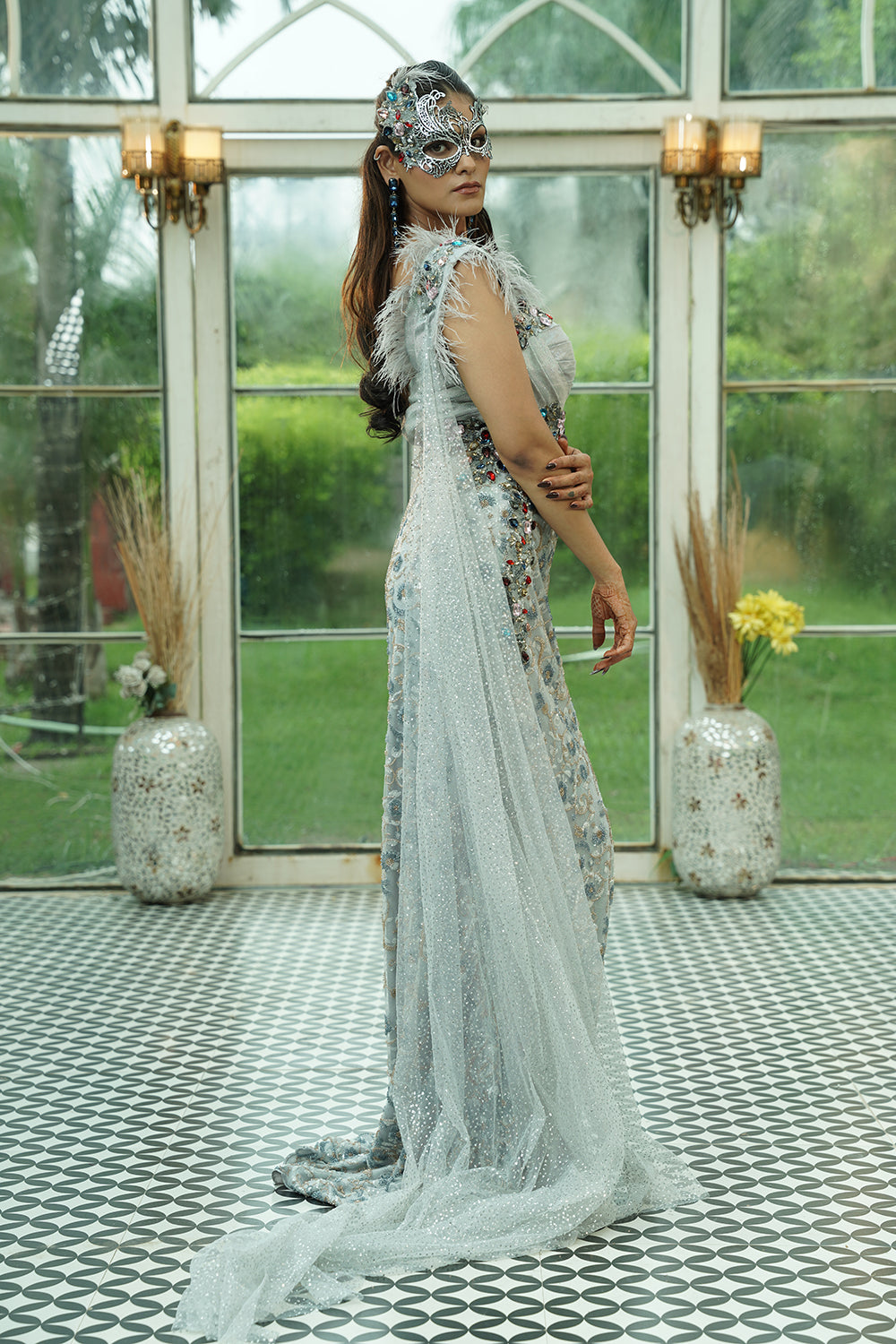 sachin and babi light blue dress C2020 - BLS989 main image 1