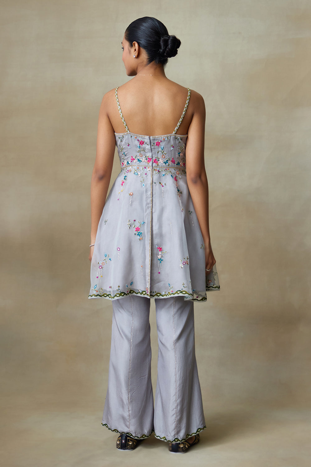 Grey Fancoin Kurta Set