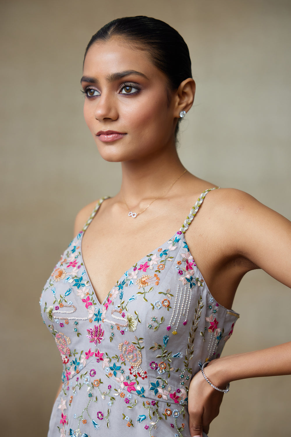 Grey Fancoin Kurta Set