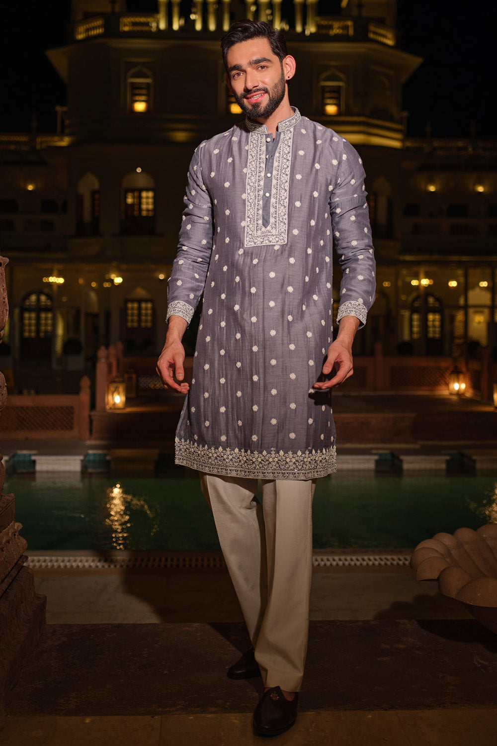 Grey Fleur Kurta Set