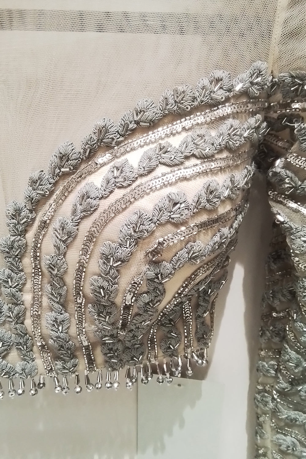 Grey Nude Drape Saree