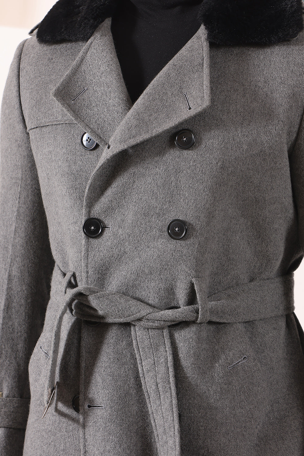 Grey overcoat with Furr Collar
