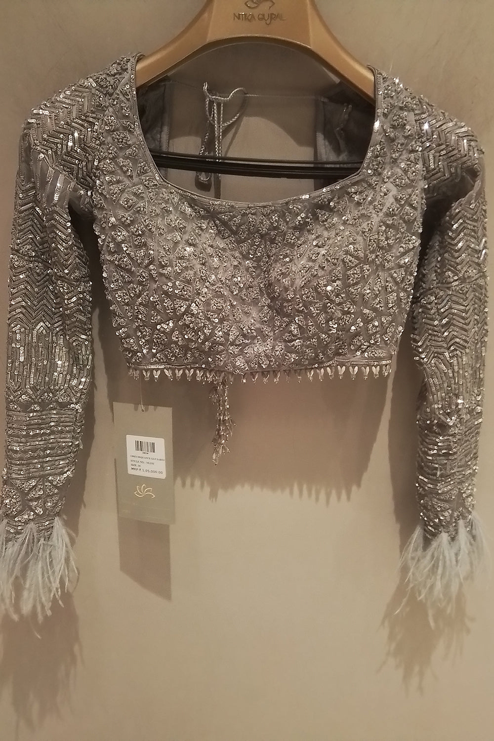 Grey Sequance Georgette Saree