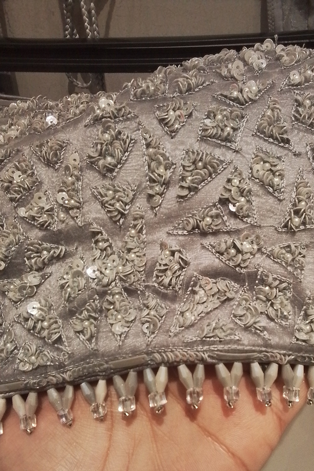 Grey Sequance Georgette Saree