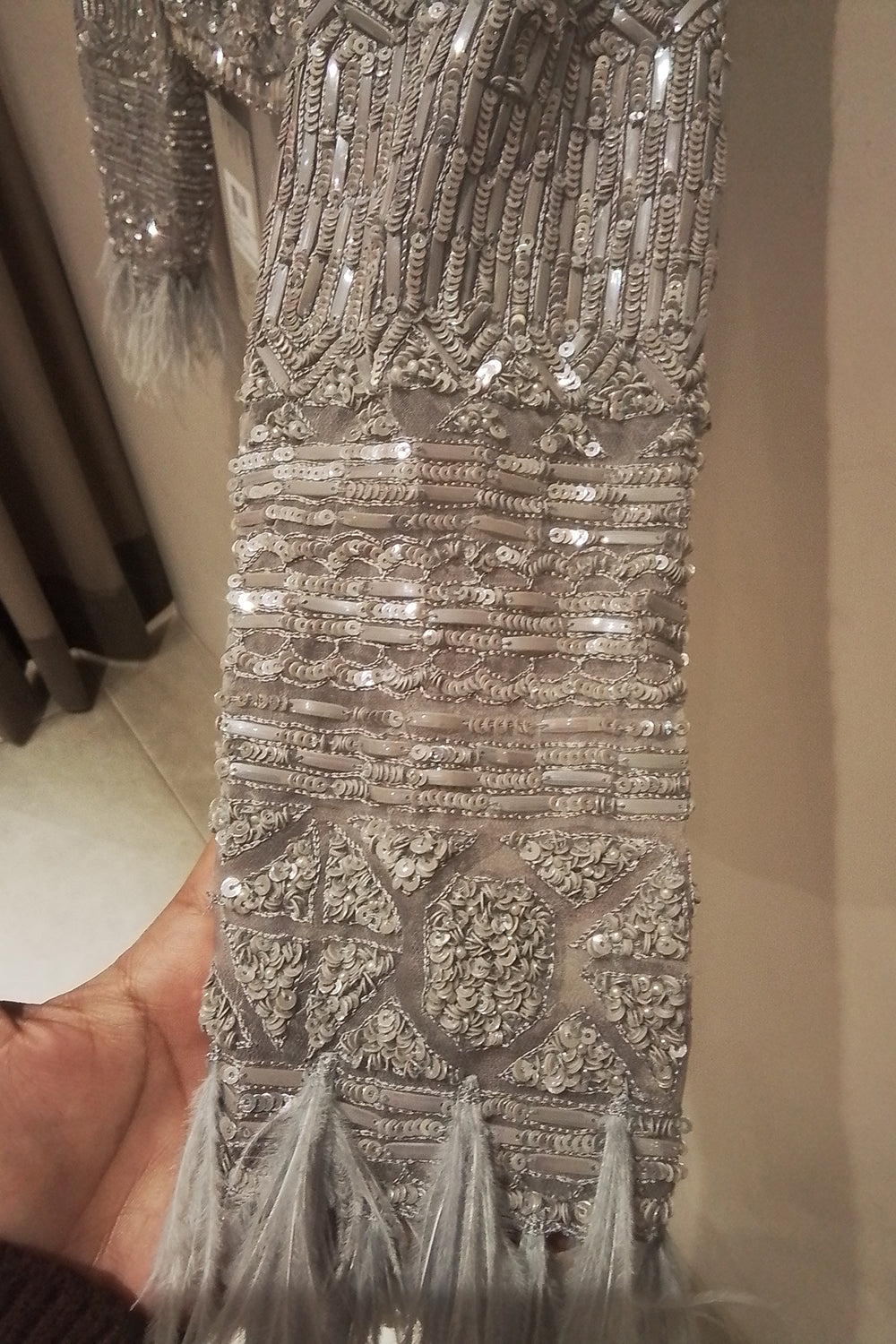 Grey Sequance Georgette Saree
