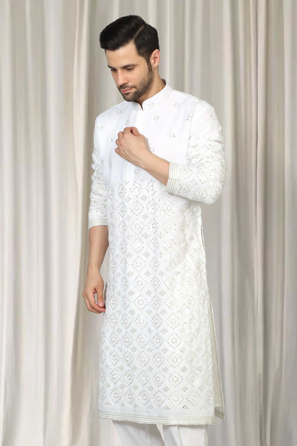 Harsh Mirror  Embroidered Kurta With Back Elastic Pants