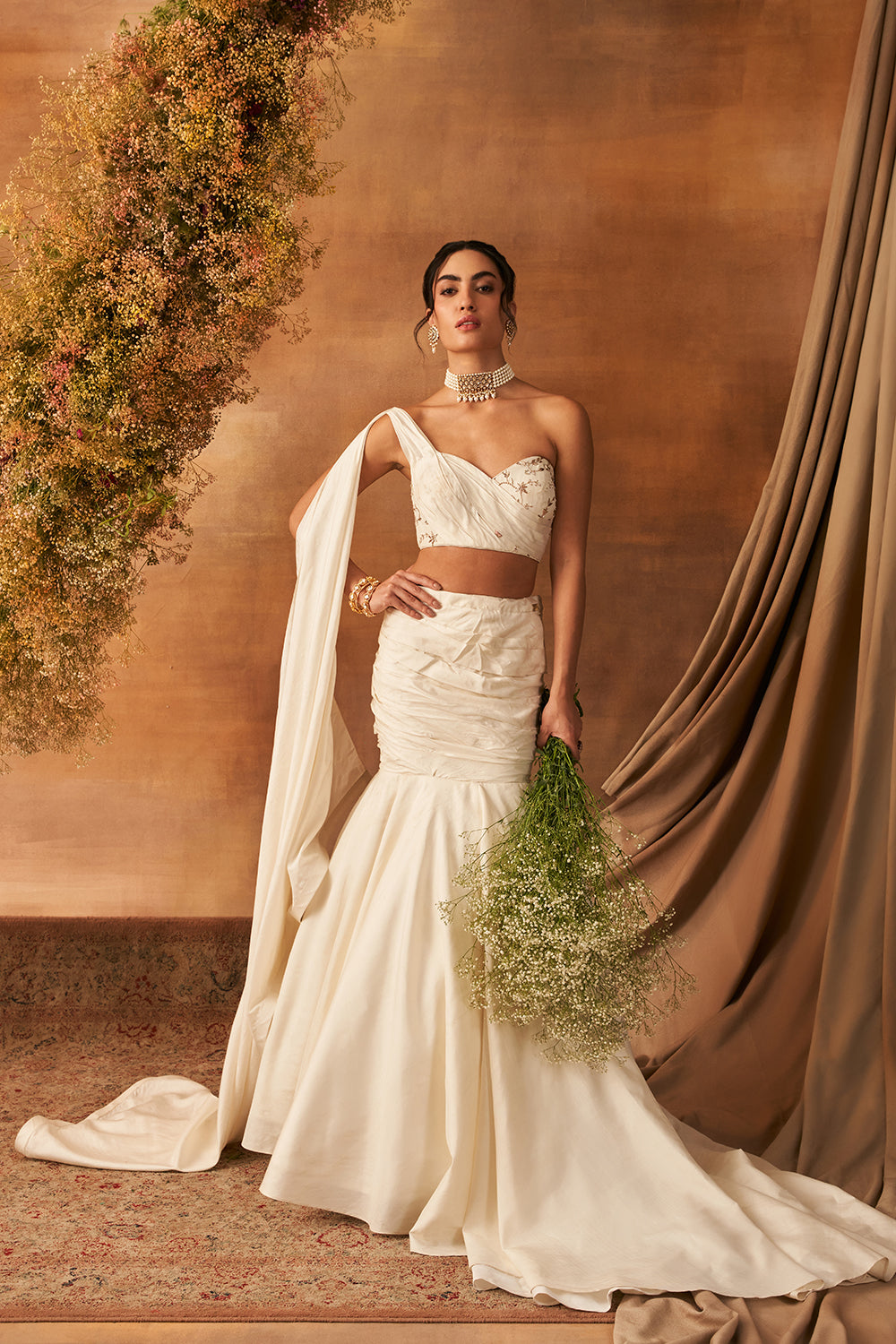 Heloi Essence Draped Skirt set