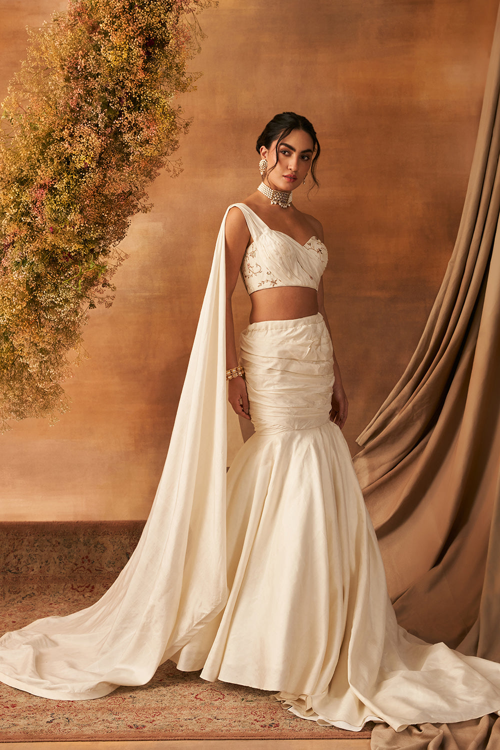 Heloi Essence Draped Skirt set