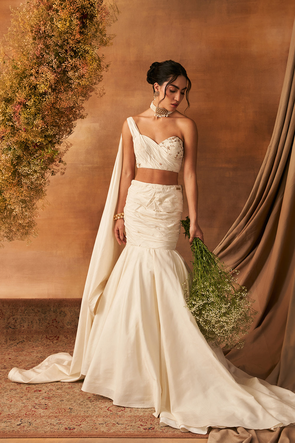 Heloi Essence Draped Skirt set