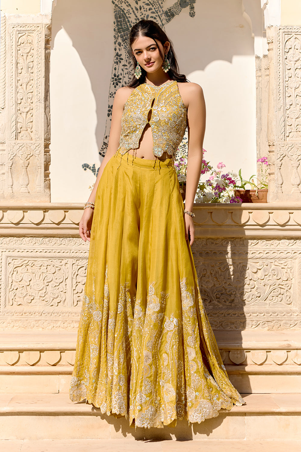 Honey Gold Top and Garara Set
