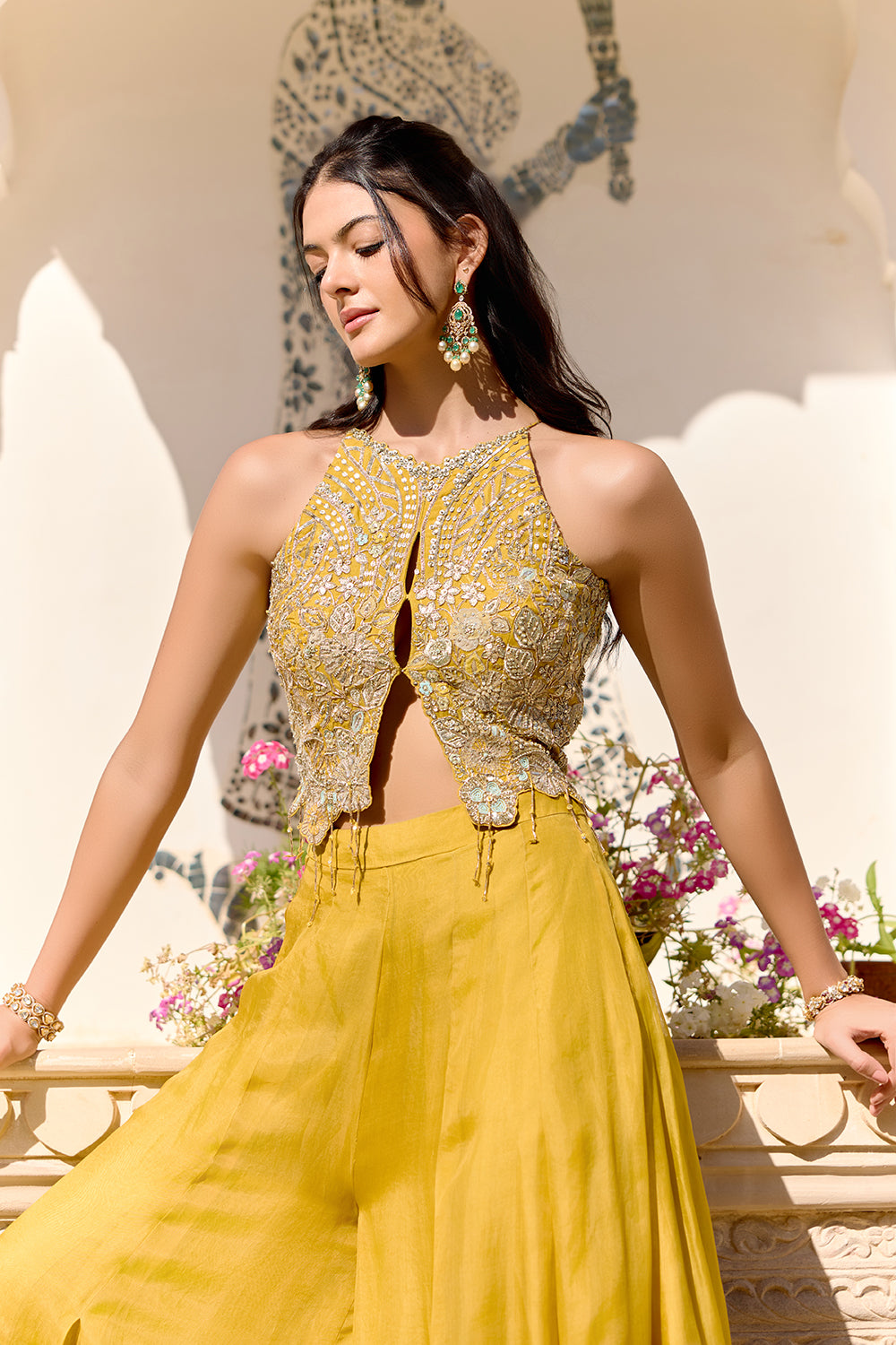 Honey Gold Top and Garara Set