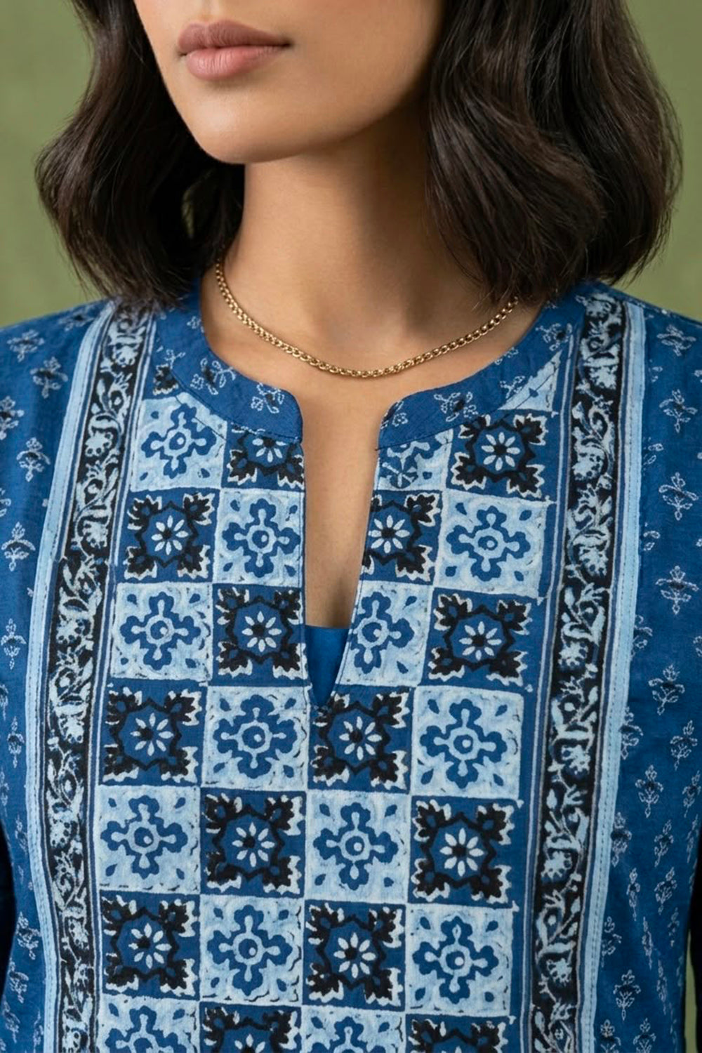 Indigo small booties kurta set