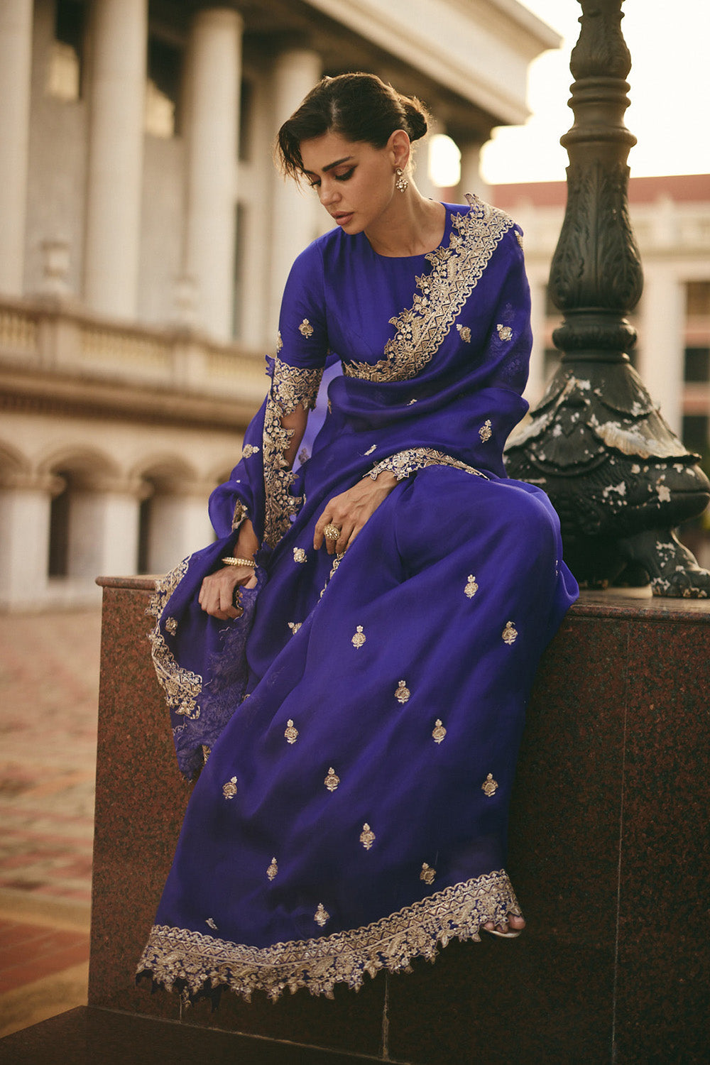 Ink Blue Sharmaine Saree Set