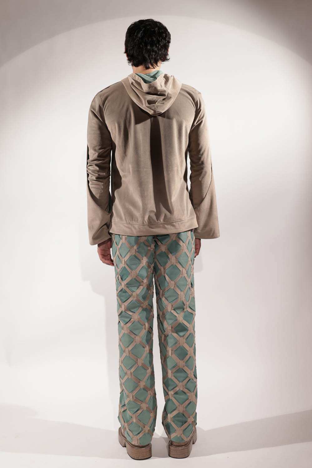Interwoven Green & Beige Pants