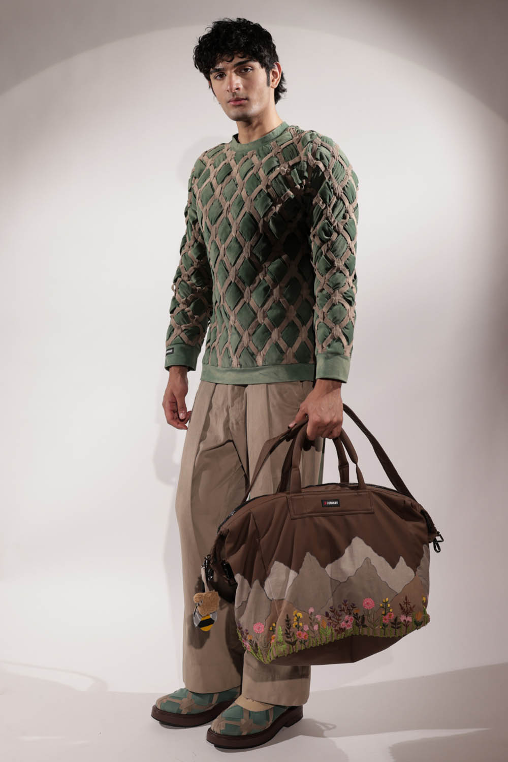 Interwoven Green & Beige Sweatshirt