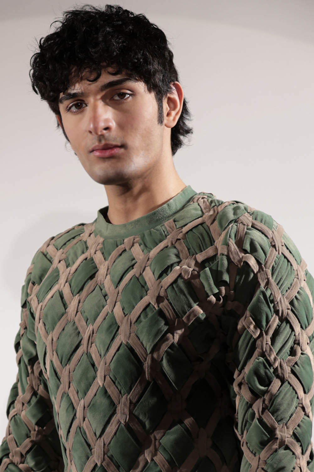 Interwoven Green & Beige Sweatshirt