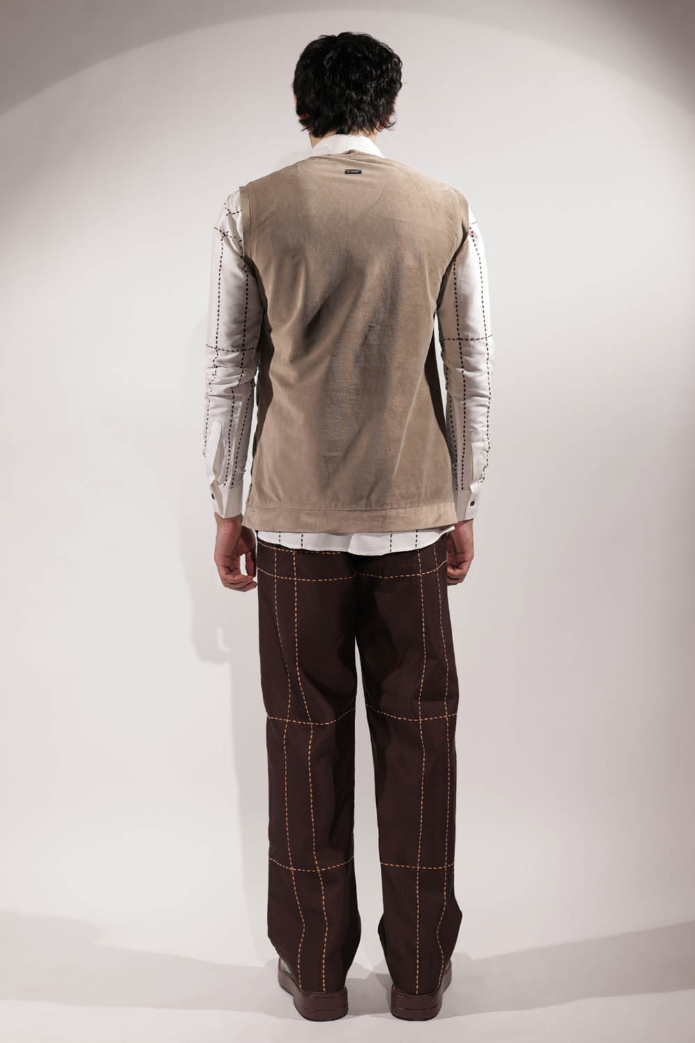 Interwoven Green & Beige Vest
