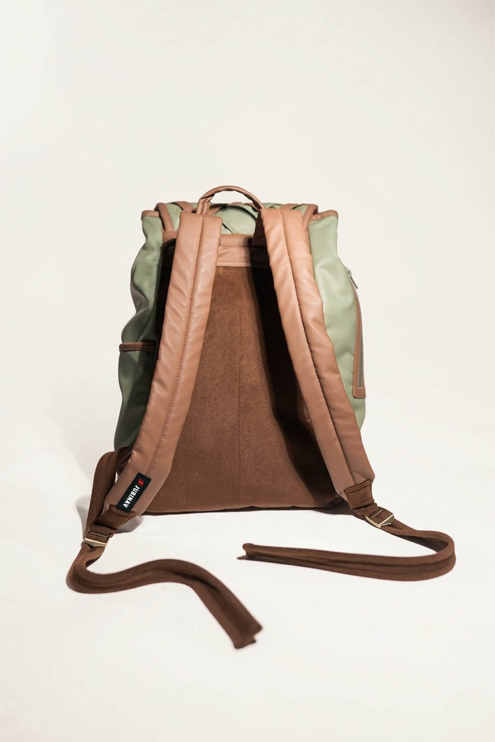 Interwoven Green & Brown Backpack