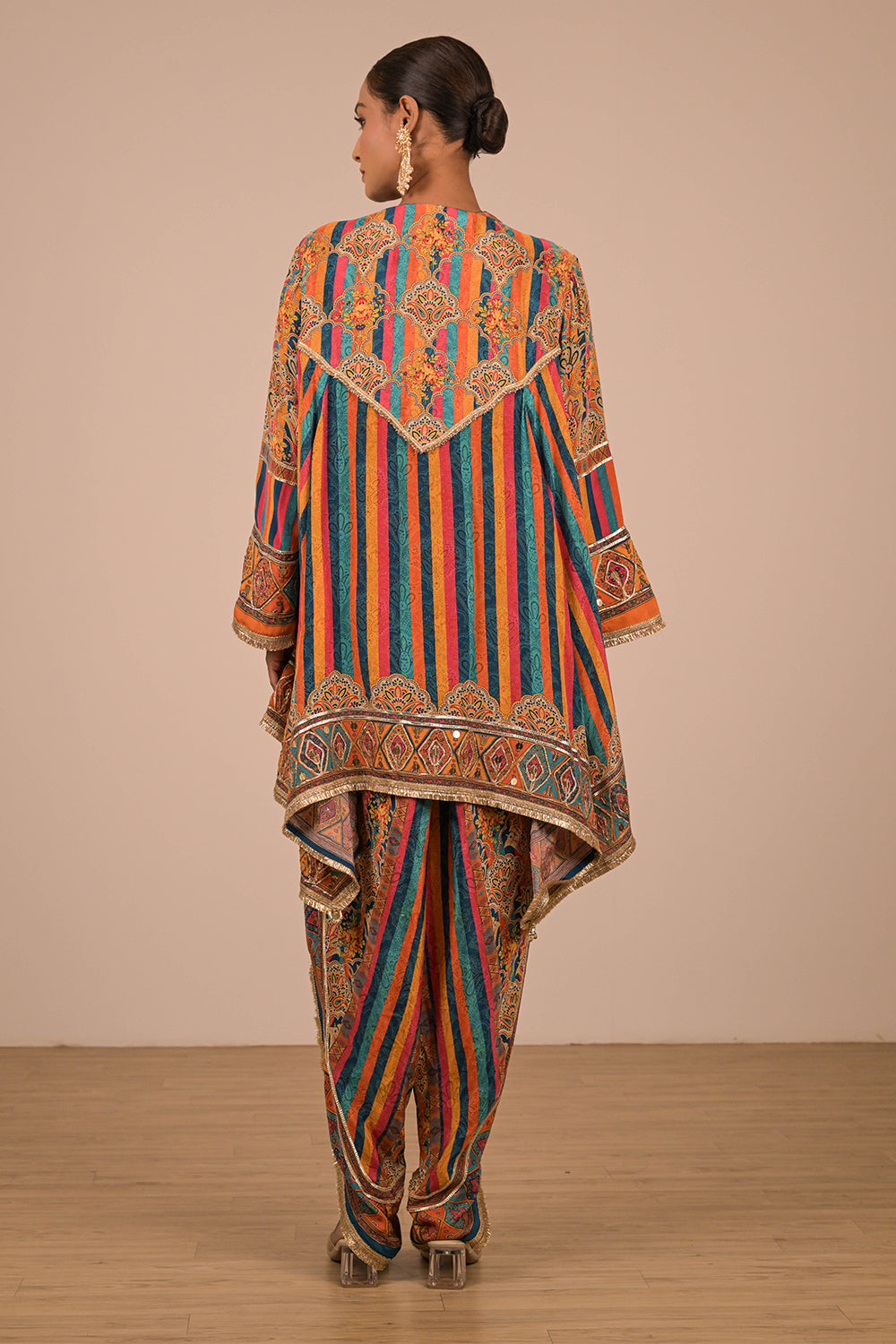 Sapphire Blue Crepe Suit with Tulip Pant and Matching Canvas Tote Bag