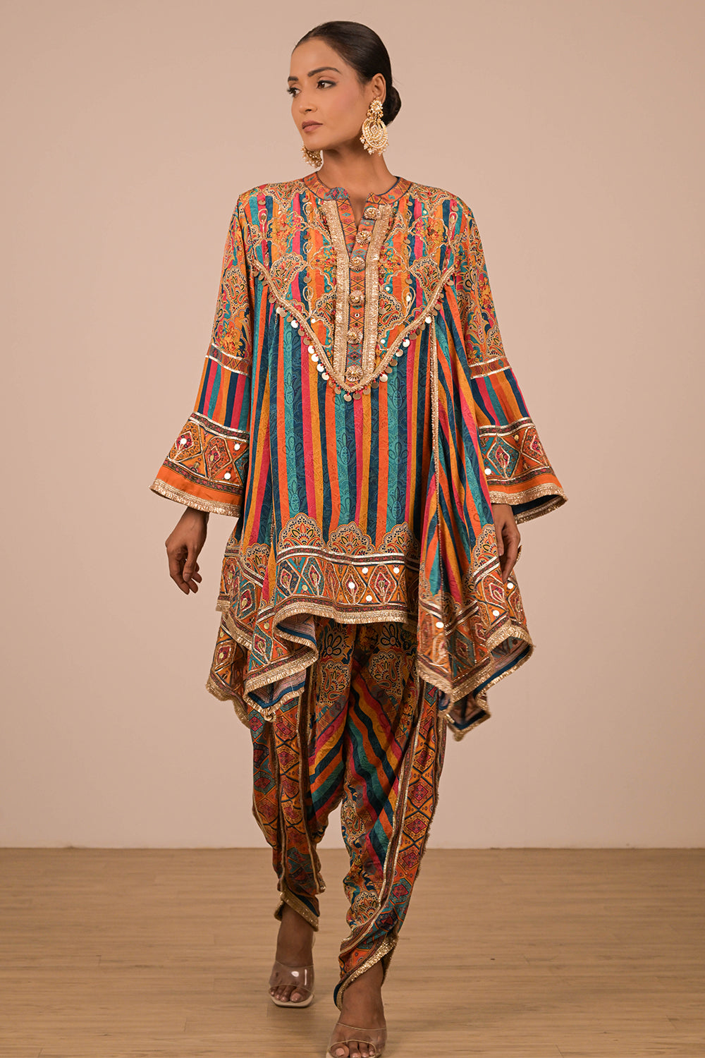 Sapphire Blue Crepe Suit with Tulip Pant and Matching Canvas Tote Bag