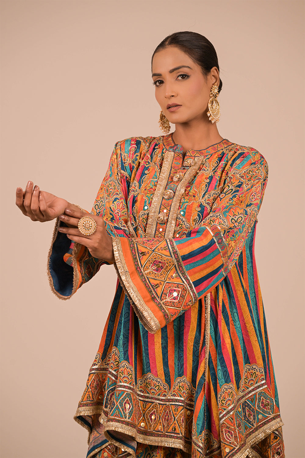 Sapphire Blue Crepe Suit with Tulip Pant and Matching Canvas Tote Bag