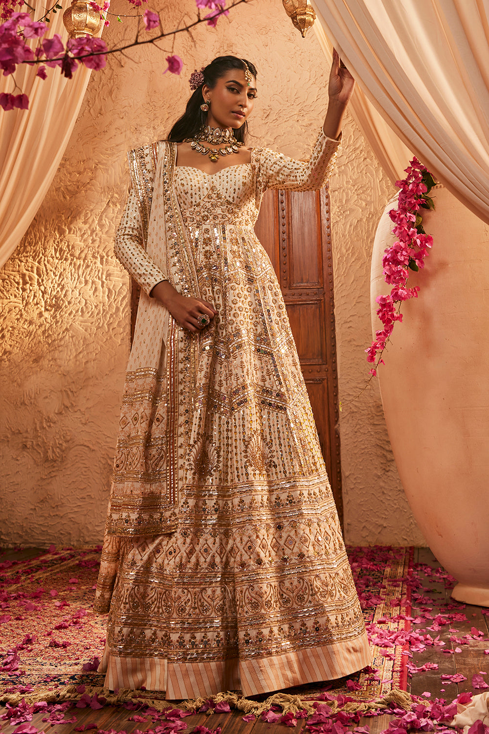 Ivory Anarkali Set