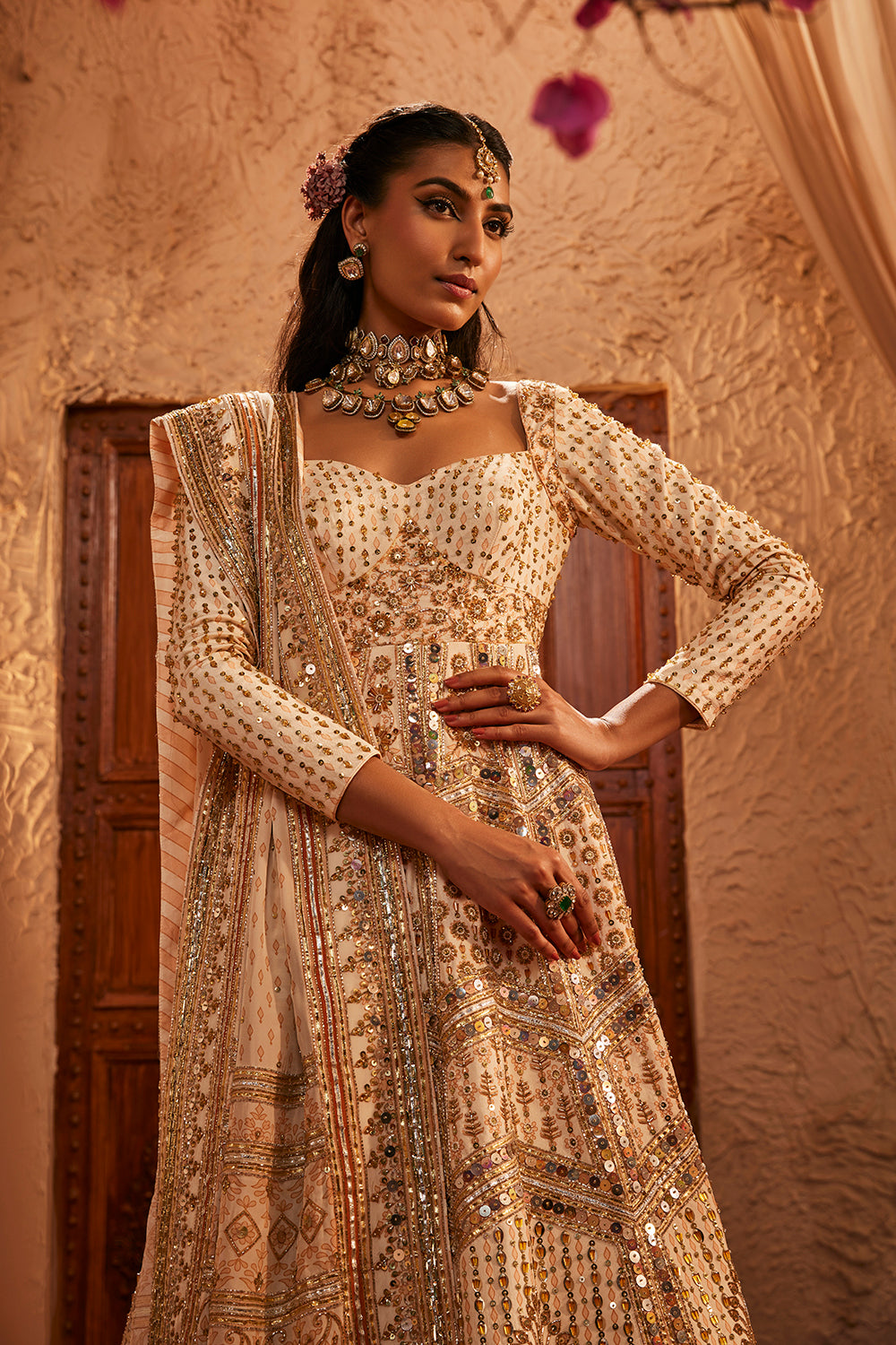 Ivory Anarkali Set