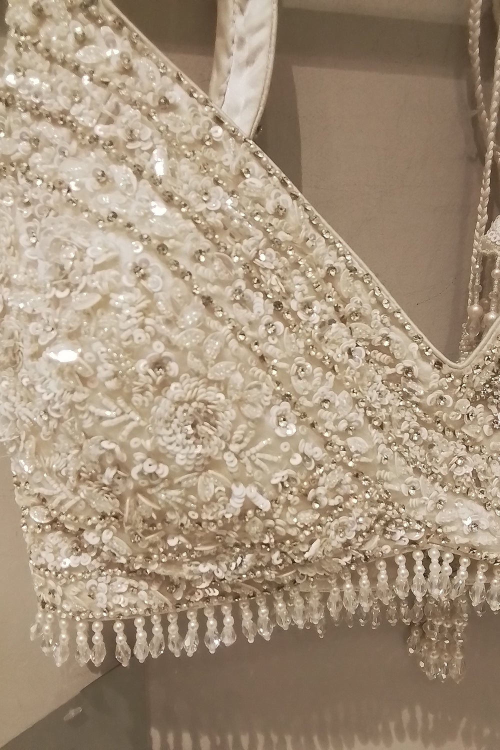 Ivory Georgette Saree