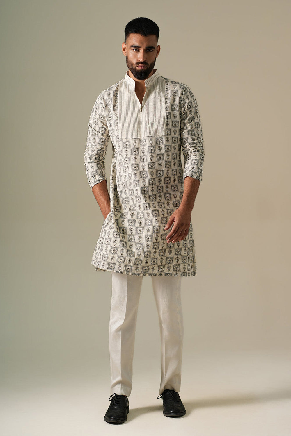 Ivory Mosaic Kurta Set