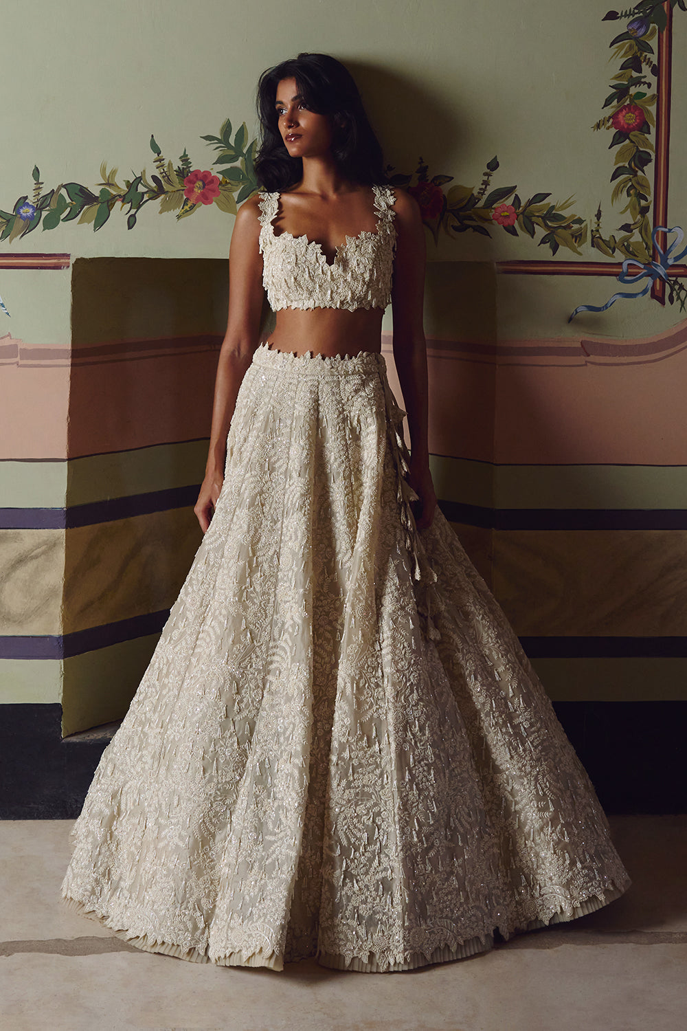 Ivory New Athena Tassles Lehenga Set