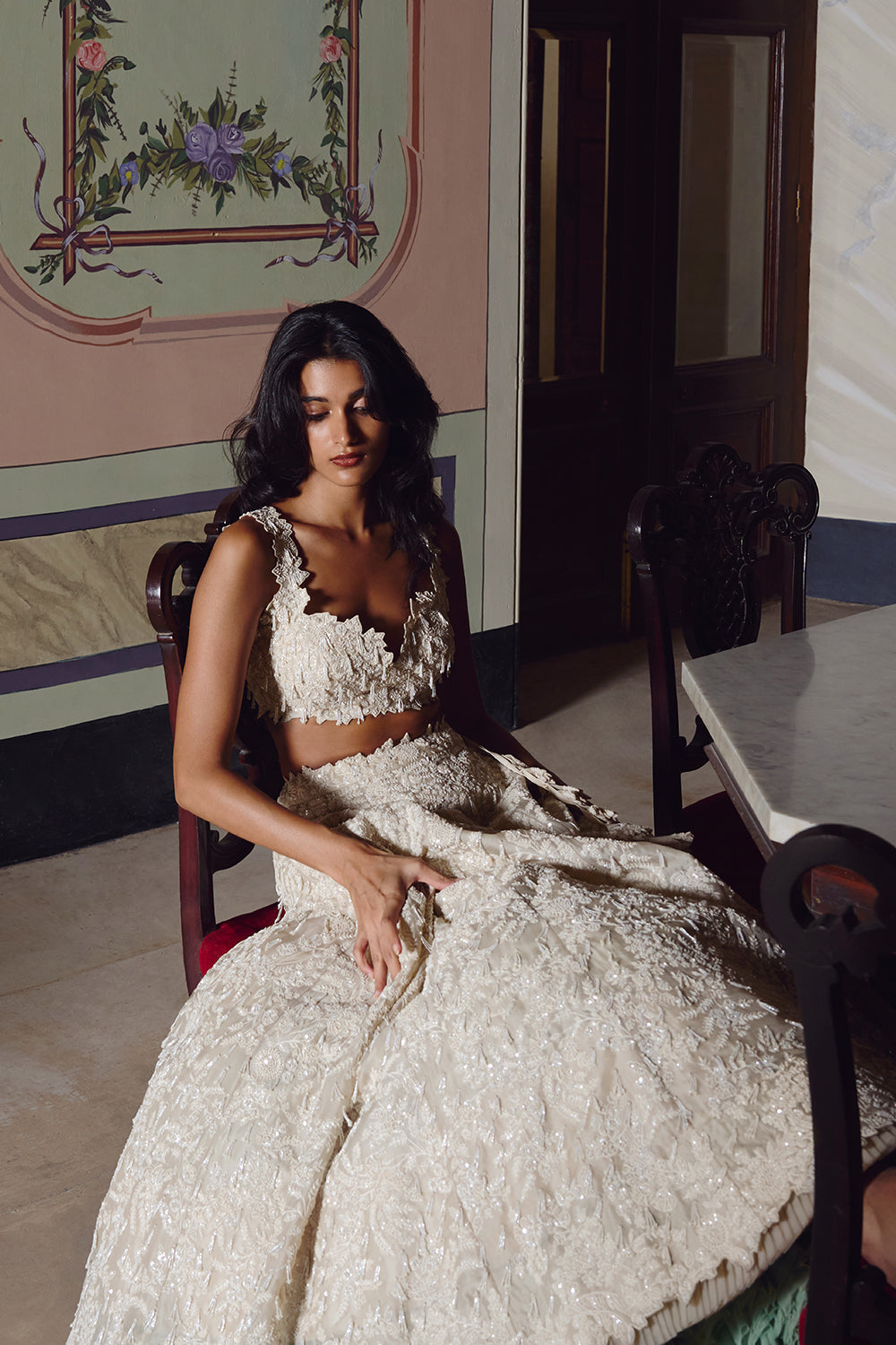 Ivory New Athena Tassles Lehenga Set