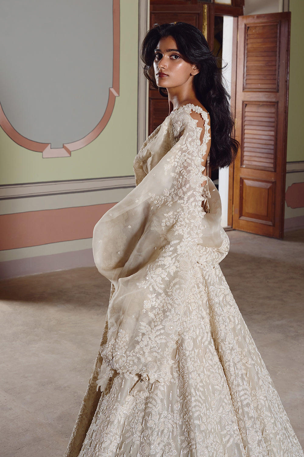 Ivory New Athena Tassles Lehenga Set