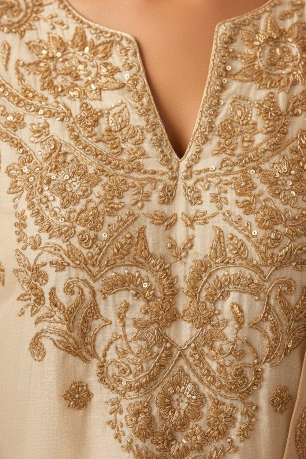 Ivory Silk Chanderi Sharara Set